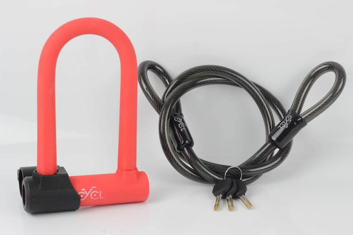 Redlock - antivol u pour vélo ou trottinette + 1.20m de cable flex –